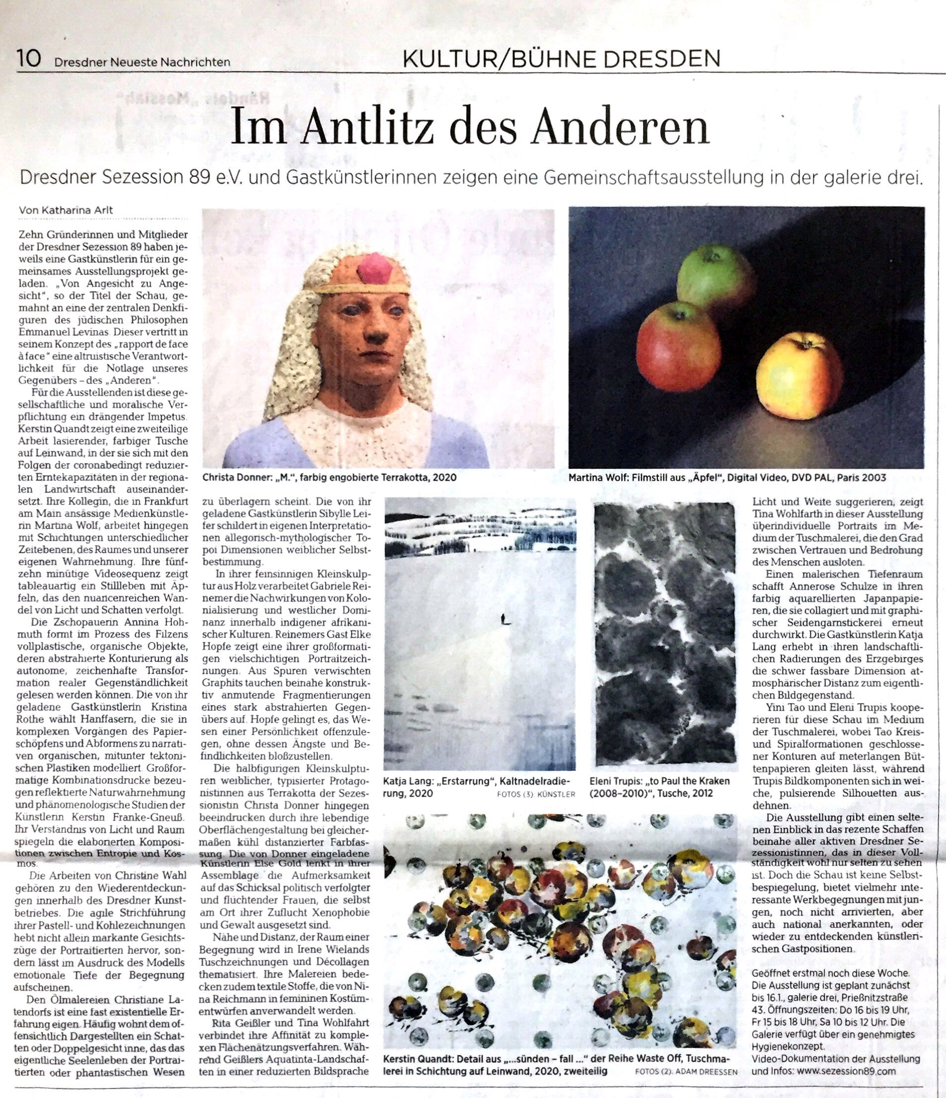 Dresdner Neueste Nachrichten, 17.12.2020, Katharina Arlt