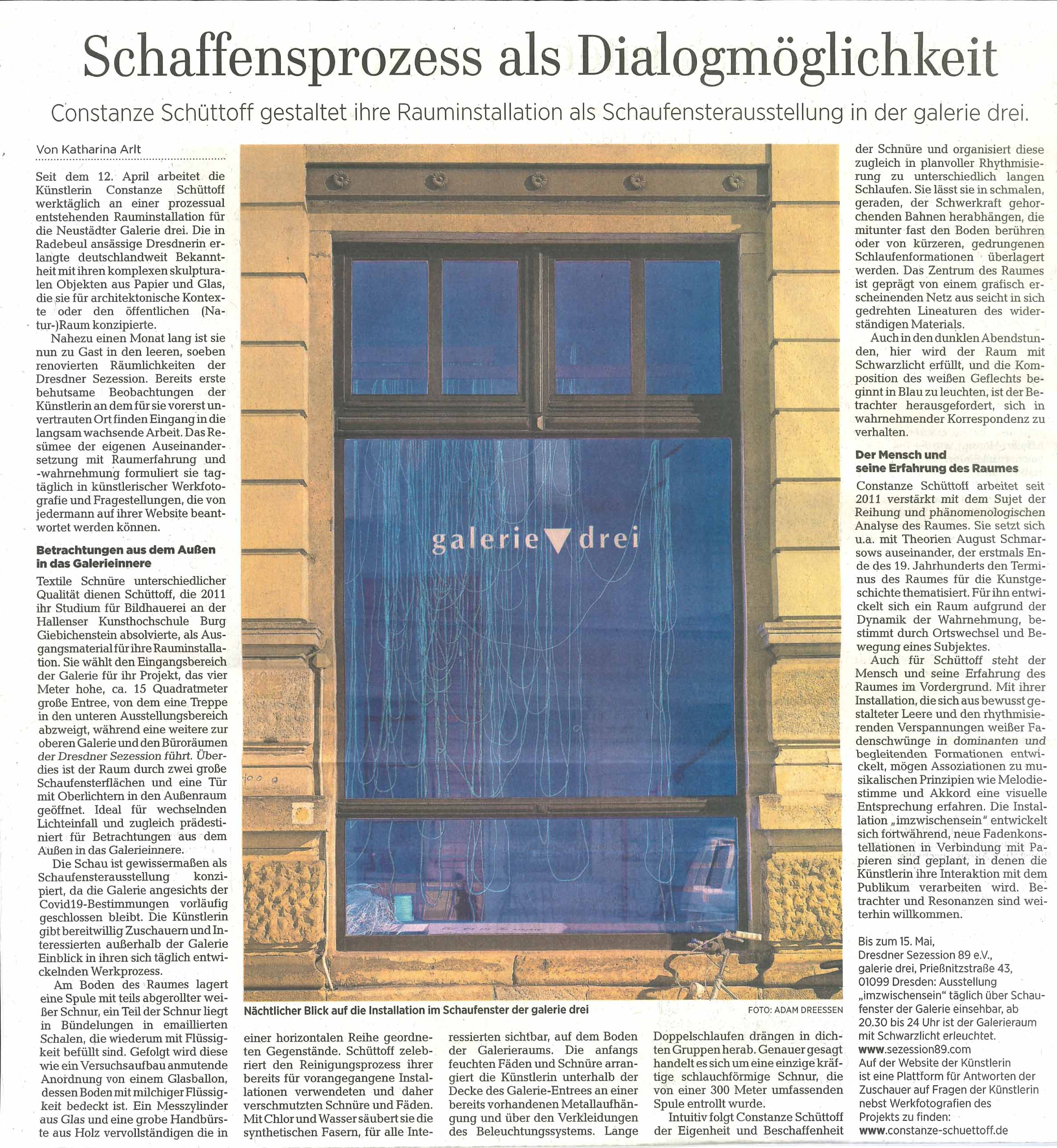 Dresdner Neueste Nachrichten, 06.05.2021, Constanze Schüttoff