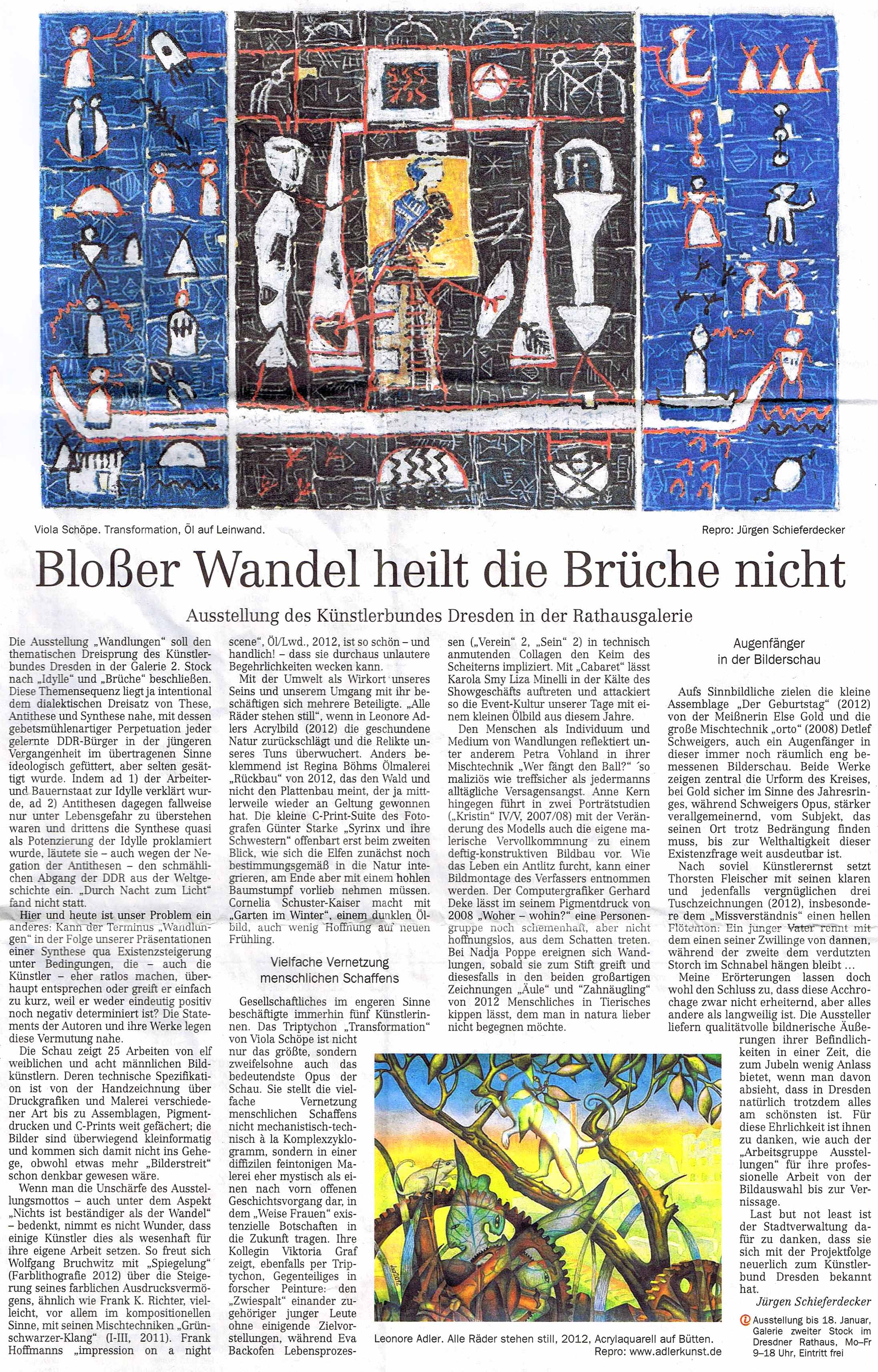 Dresdner Neueste Nachrichten 03.01.2013, Jürgen Schieferdecker