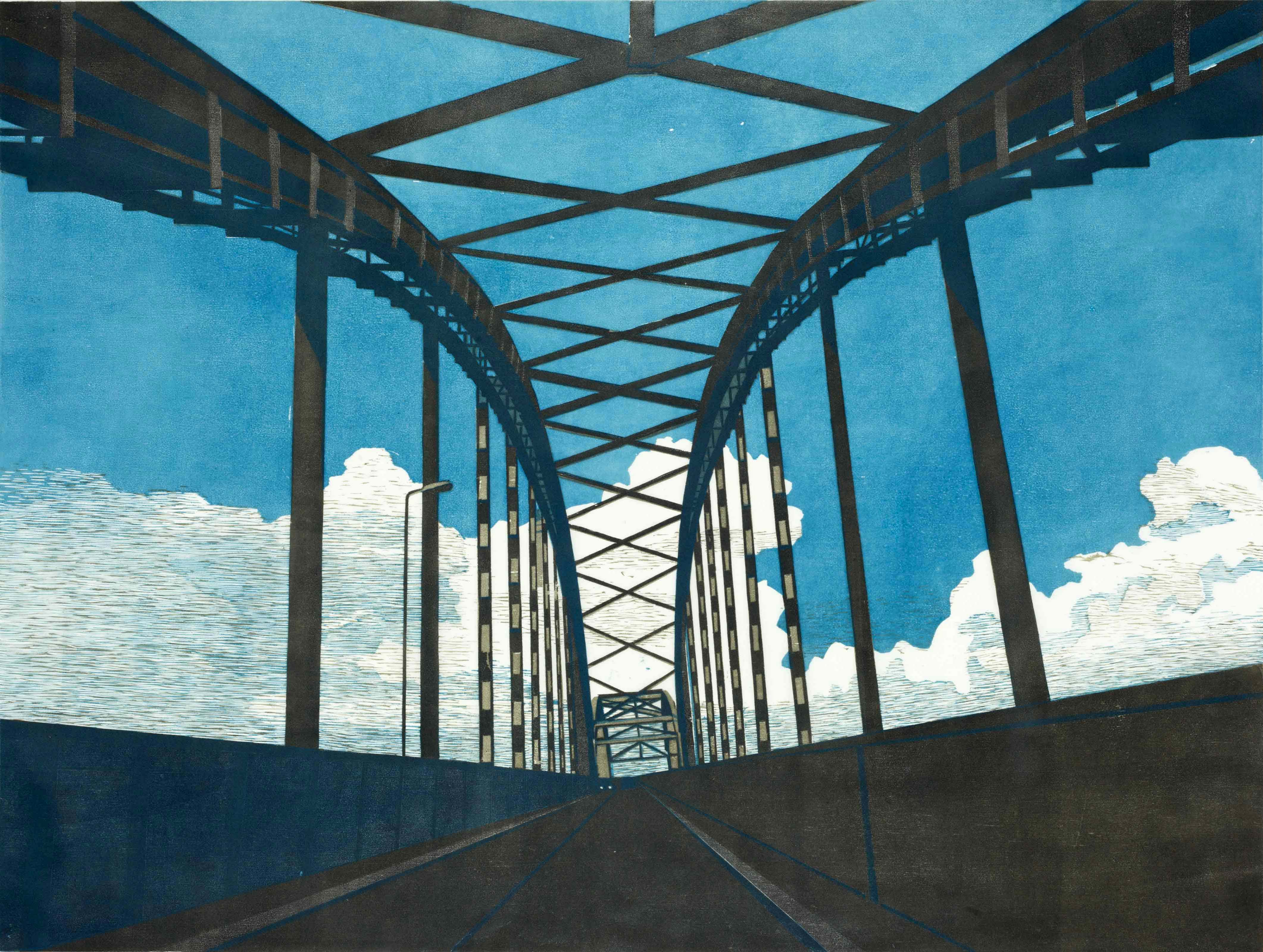 Christine Ebersbach | Ins Blaue | 2020 | Farbholzschnitt | 87 x 117 cm