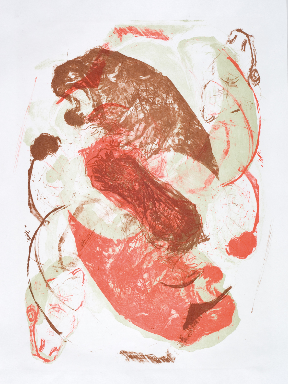 Vivien Nowotsch, Revanche (Variation), 2016,  Mehrfarbige Lithografie, 42 x 30 cm